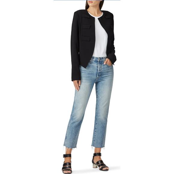 DEREK LAM Collective Black Military Jacket Blazer Size  16 - Picture 12 of 13